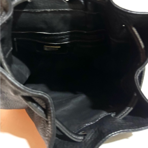 2 effe vintage unisex Elegant Black Leather Backpack - Picture 5 of 7